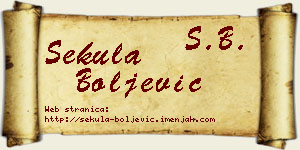 Sekula Boljević vizit kartica
